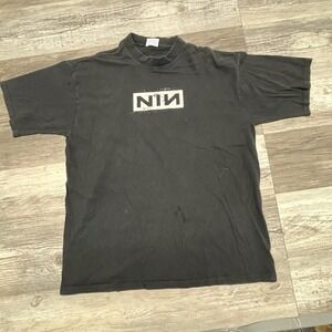 Vintage 1998 Nine Inch Nails Self Destruct Grunge Logo All Sport T-Shirt Tee 90s
